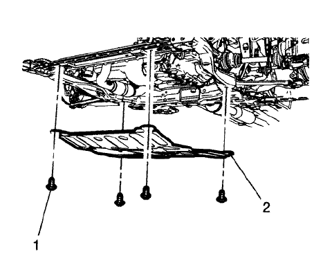 Fig. 2: Front Suspension Skid Plate And Bolts