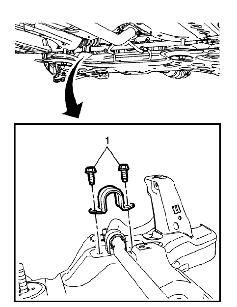 Fig. 6: Stabilizer Shaft Insulator Bracket And Bolts