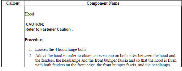 Hood Adjustment (Trax)