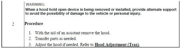 Hood Replacement (Trax)