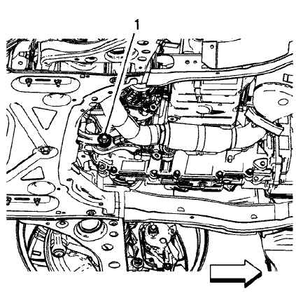 Fig. 15: Transmission Mount Bracket To Rear Mount Through Bolt