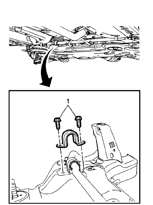 Fig. 16: Stabilizer Shaft Insulator Bracket And Bolts