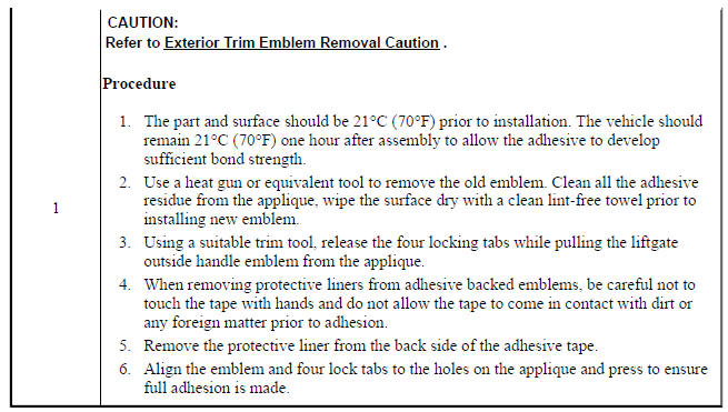 Liftgate Outside Handle Emblem Replacement (Encore)