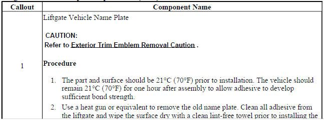 Liftgate Emblem/Nameplate Replacement (Trax)