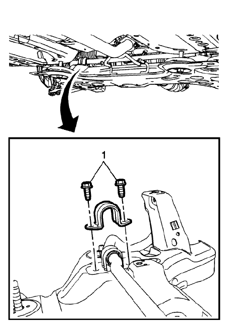 Fig. 27: Stabilizer Shaft Insulator Bracket And Bolts