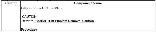 Liftgate Emblem/Nameplate Replacement (Encore AWD)