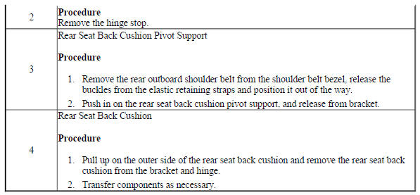 Rear Seat Back Cushion Removal and Installation (60%)