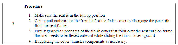 Driver or Passenger Seat Cushion Outer Finish Panel Replacement (Manual)