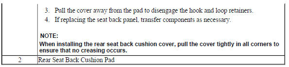 Rear Seat Back Cushion Cover and Pad Replacement (40%)