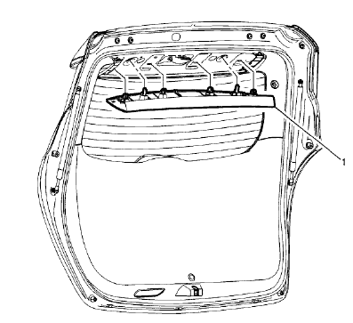 Fig. 43: Liftgate Upper Center Trim Finish Panel