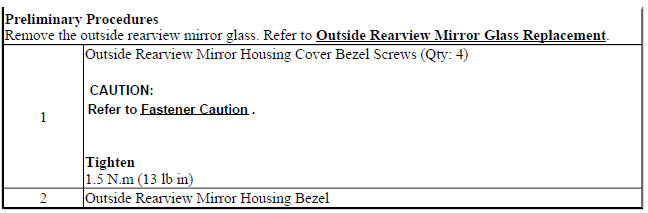 Outside Rearview Mirror Housing Bezel Replacement