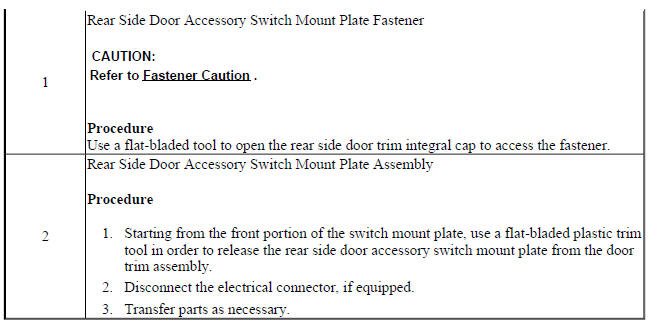 Rear Side Door Accessory Switch Mount Plate Replacement (Trax)