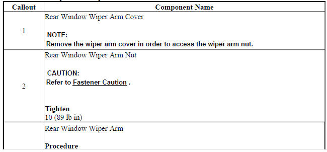 Rear Window Wiper Arm Replacement