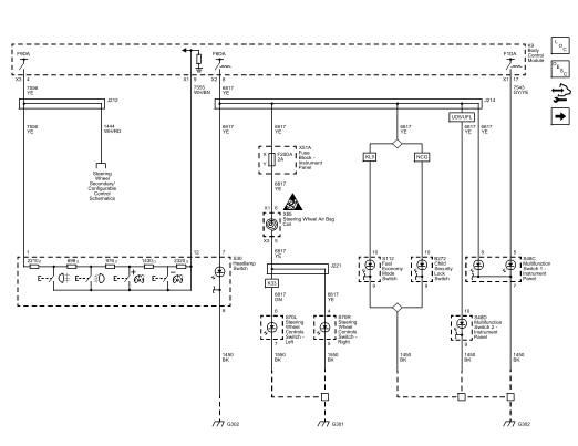 Fig. 20: Controls, and Instrument Panel, Steering Wheel Switches