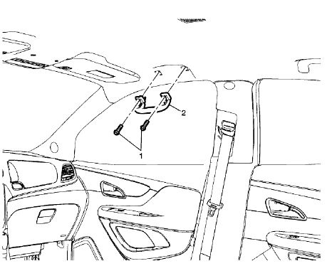 Fig. 14: Roof Rail Assist Handle Assembly