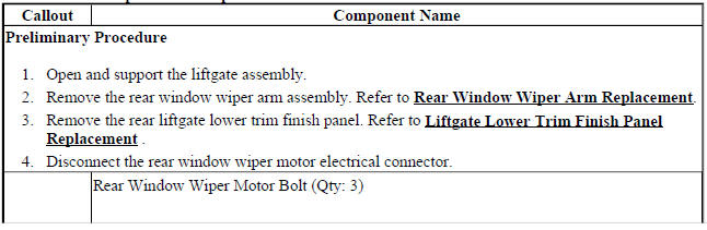 Rear Window Wiper Motor Replacement