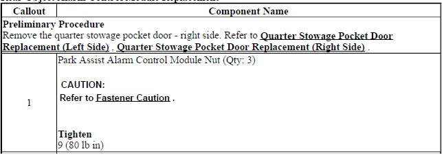 Rear Object Alarm Control Module Replacement