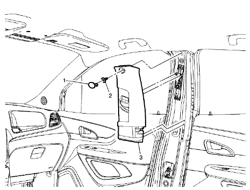 Fig. 24: Center Pillar Upper Trim Panel Assembly