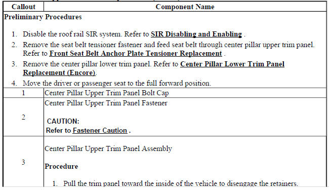 Center Pillar Upper Trim Panel Replacement (Encore)