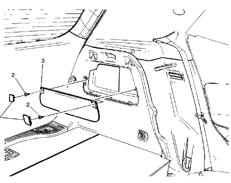 Fig. 30: Quarter Stowage Pocket Door - Left Side Outer