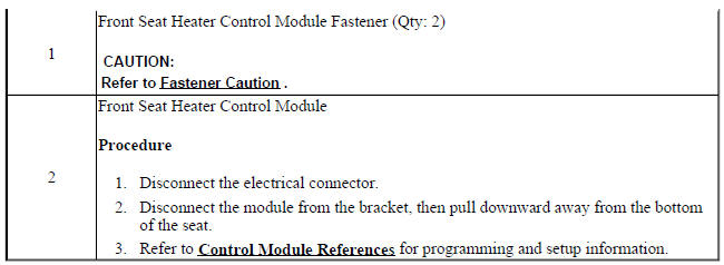 Front Seat Heater Control Module Replacement