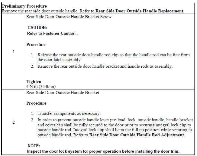 Rear Side Door Outside Handle Bracket Replacement