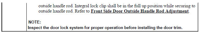 Front Side Door Lock Cylinder Rod Replacement
