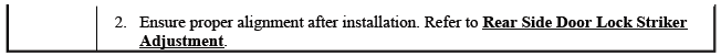 Rear Side Door Lock Striker Replacement